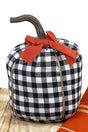 9 x 6 Happy Harvest Black Plaid Fabric Pumpkin - Wholesale Accessory Market