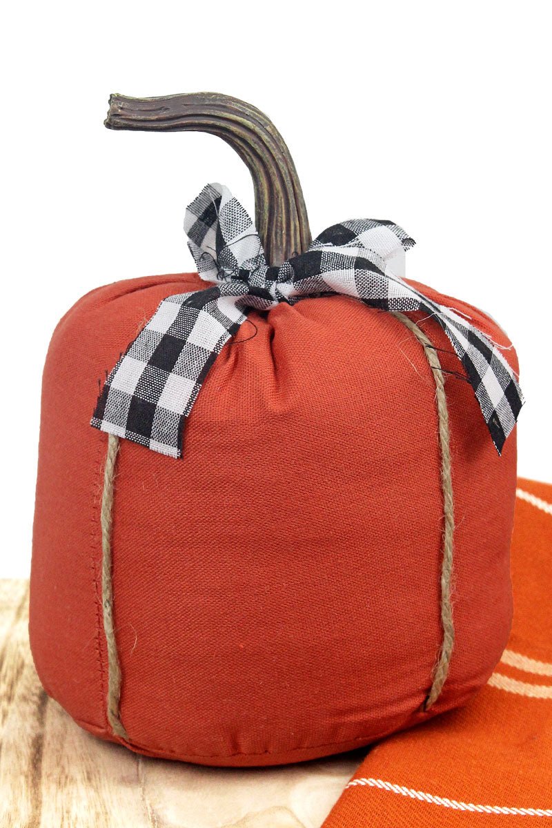 9 x 6 Happy Harvest Orange Fabric Pumpkin - Wholesale Accessory Market