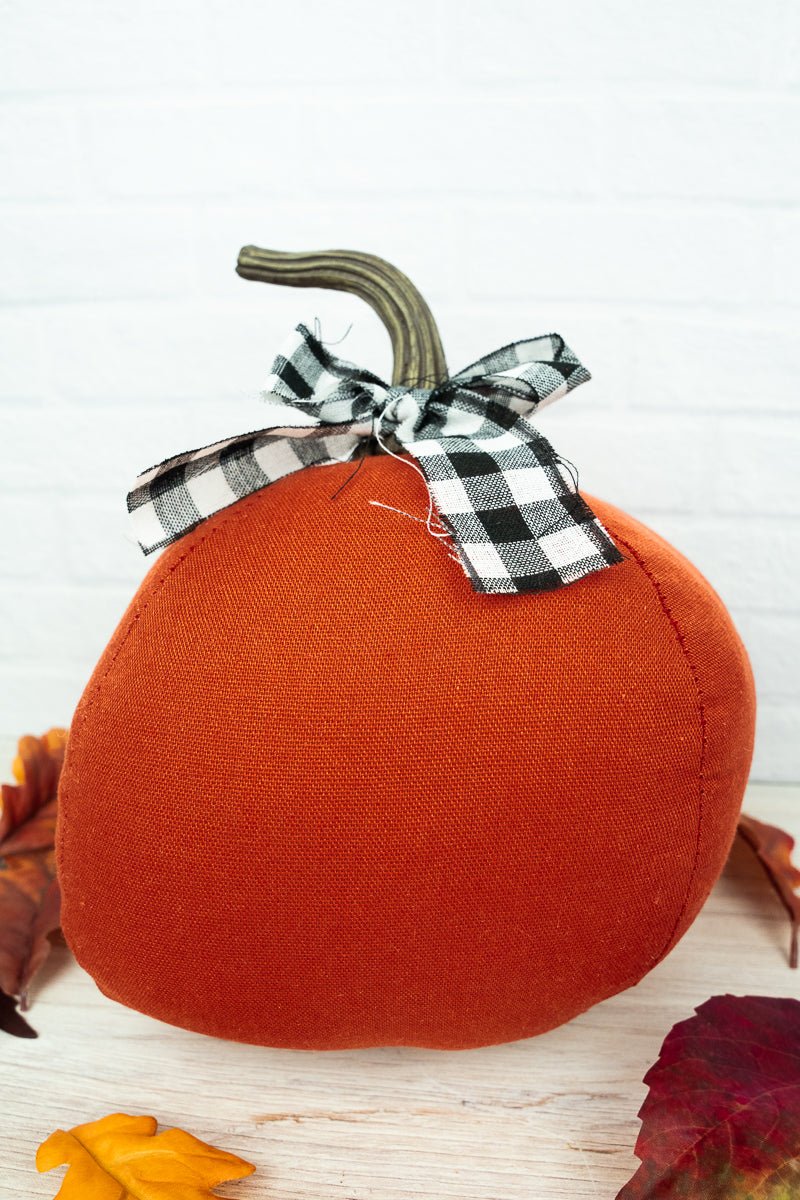 SALE! 8 x 8 Happy Harvest Orange Fabric Pumpkin - Wholesale Accessory Market