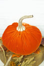 6.5 x 7.5 Autumn Harvest Orange Velvet Pumpkin - Wholesale Accessory Market