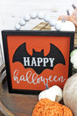 8 x 8 'Happy Halloween' Bat Wood Beaded Wall Sign - Wholesale Accessory Market