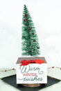 35% OFF! 13.25 x 5 'Warm Winter Wishes' Christmas Tree Wood Block Sign - Wholesale Accessory Market