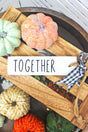 5.5 x 1.5 'Together' White Wood Ornament - Wholesale Accessory Market