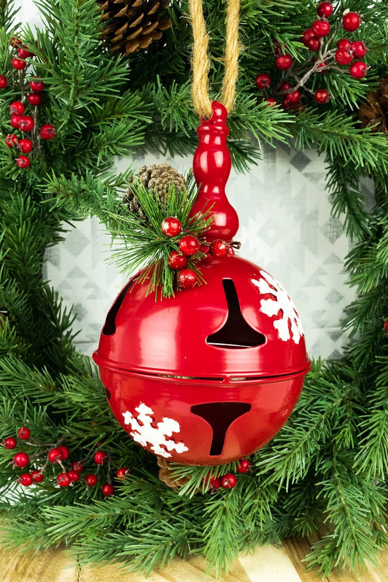 8 x 5 Red Hanging Christmas Bell - Wholesale Accessory Market