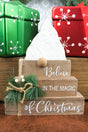 9.75 x 8 'Magic Of Christmas' Wood Tabletop Block Sign - Wholesale Accessory Market