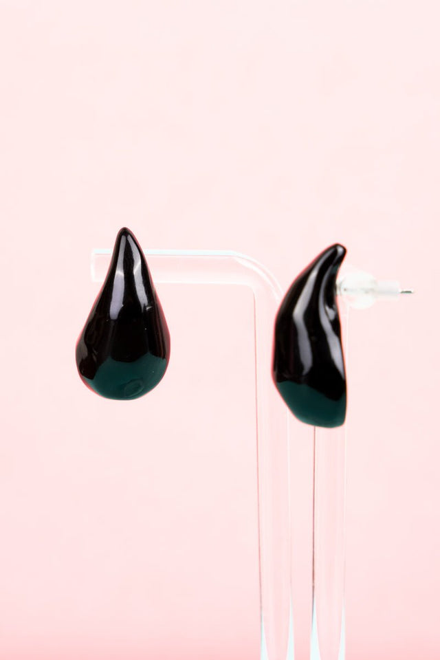 Bria Black Bubble Teardrop Earrings - Wholesale Accessory Market