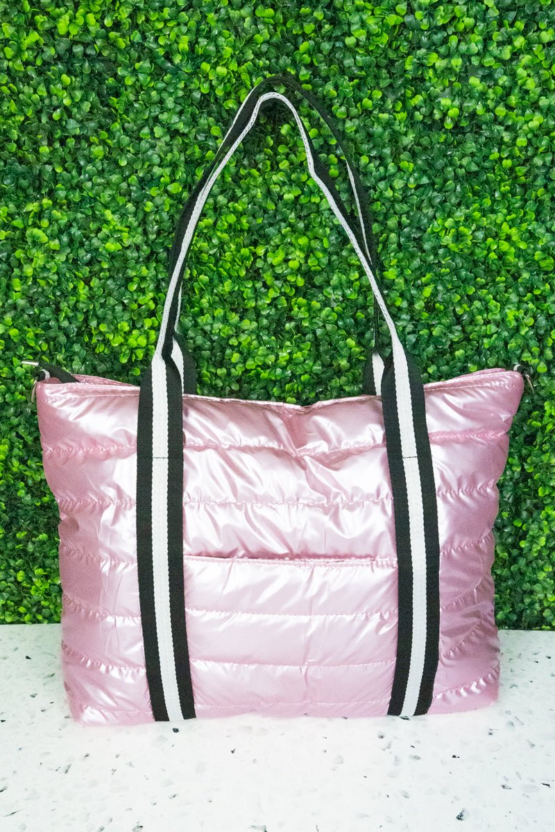 Park Layne Metallic Sage Puffy Tote Bag | Wholesale Accessory Market