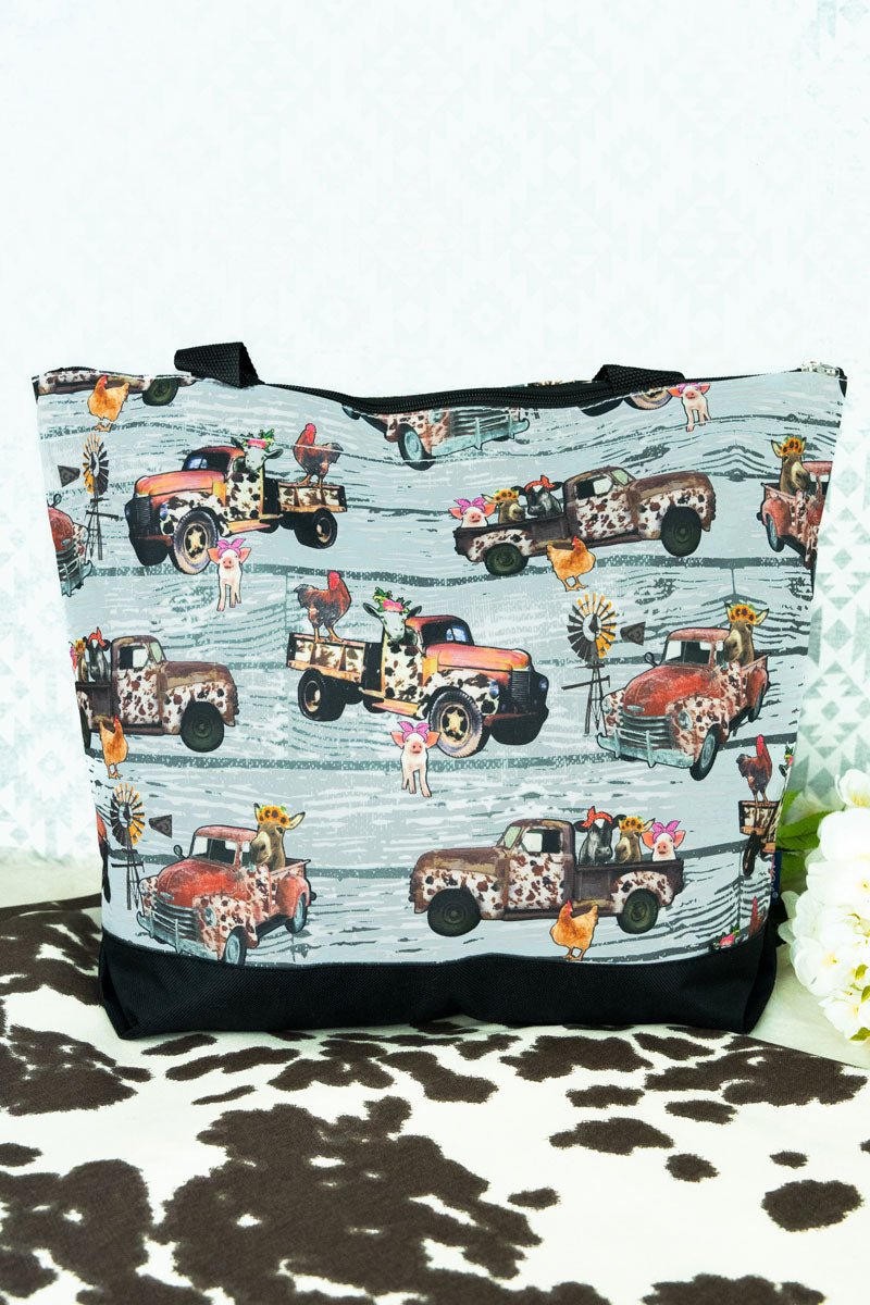 Clucking Good Time with Black Trim Tote Bag Wholesale Accessory