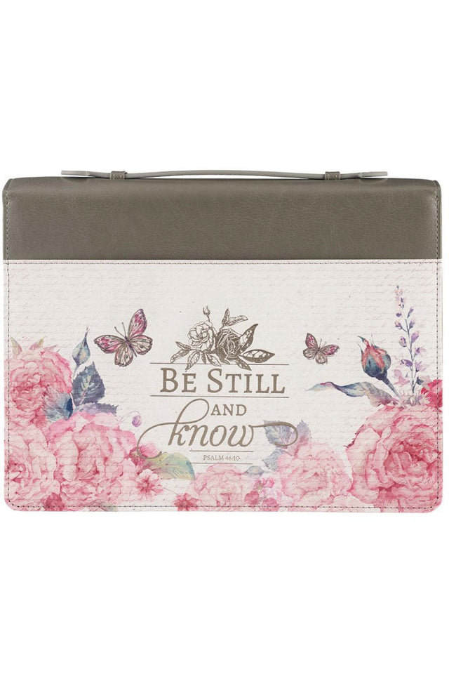 Be Still And Know Floral LuxLeather Large Bible Cover - Wholesale Accessory Market