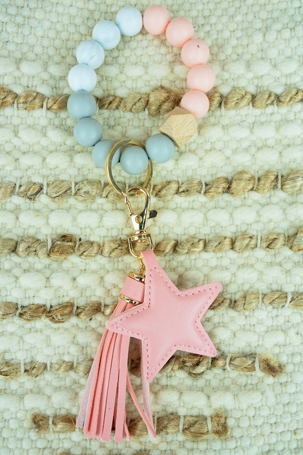 Pink Star Gold Beaded Bracelet 