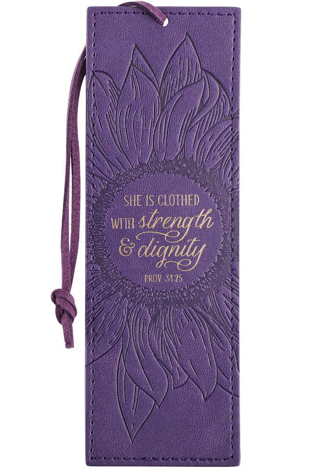 Strength & Dignity Purple LuxLeather Page Marker - Wholesale Accessory Market