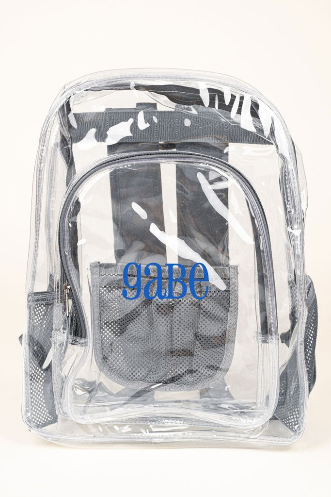 Katie Clear Backpack with Khaki Trim