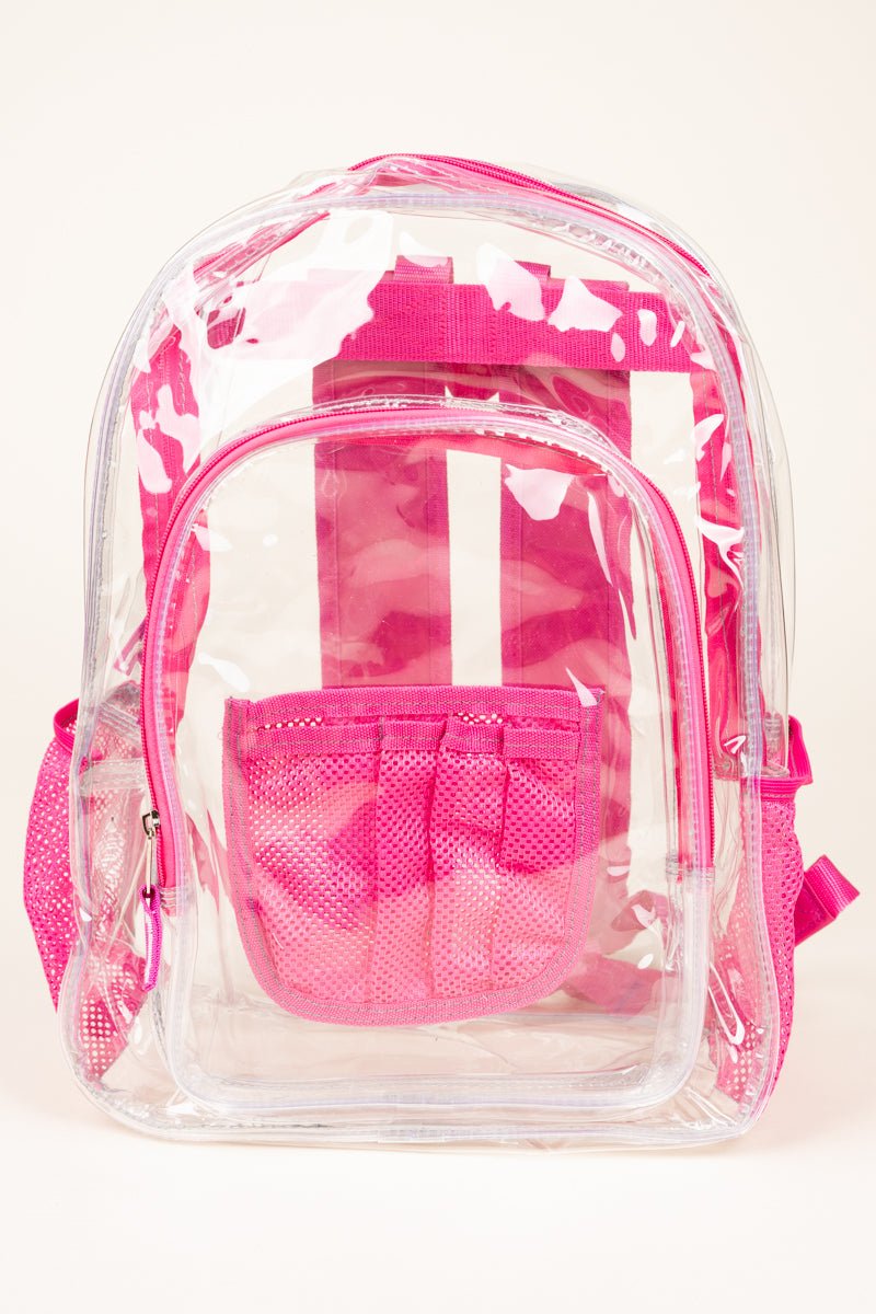 Clear pink outlet bookbag