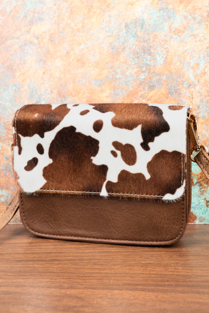 Square Deal Reese Cow Taupe Brown Clutch Wholesale Accessory Market