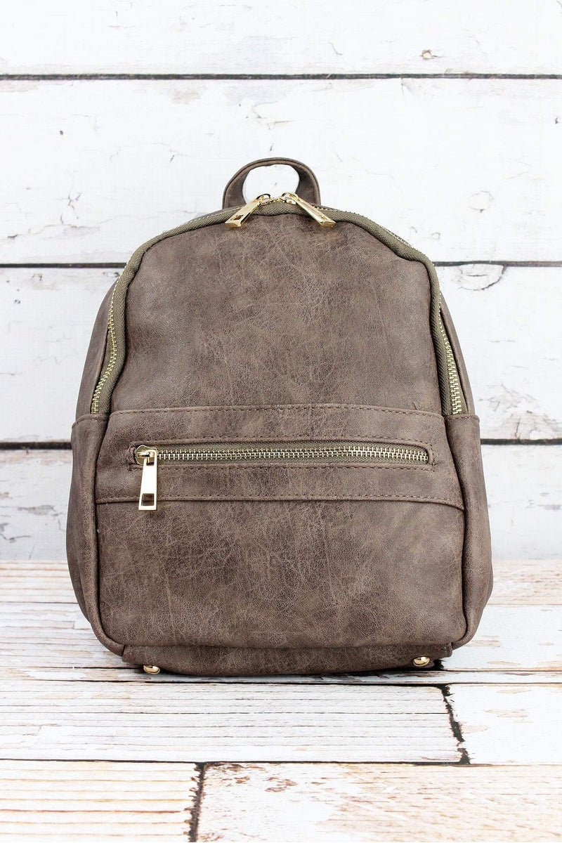 Taupe Gray NGIL Faux Leather Mini Backpack