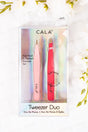 Coral Pink Fine Point & Slanted Tweezer Duo - Wholesale Accessory Market