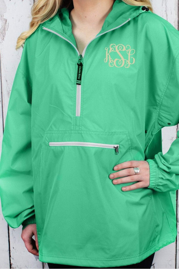 Monogrammed Unlined Lightweight Pullover Rain Jacket