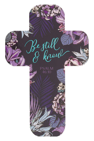 One Be Still & Know Tropical Purple Cross Bookmark - Wholesale Accessory Market