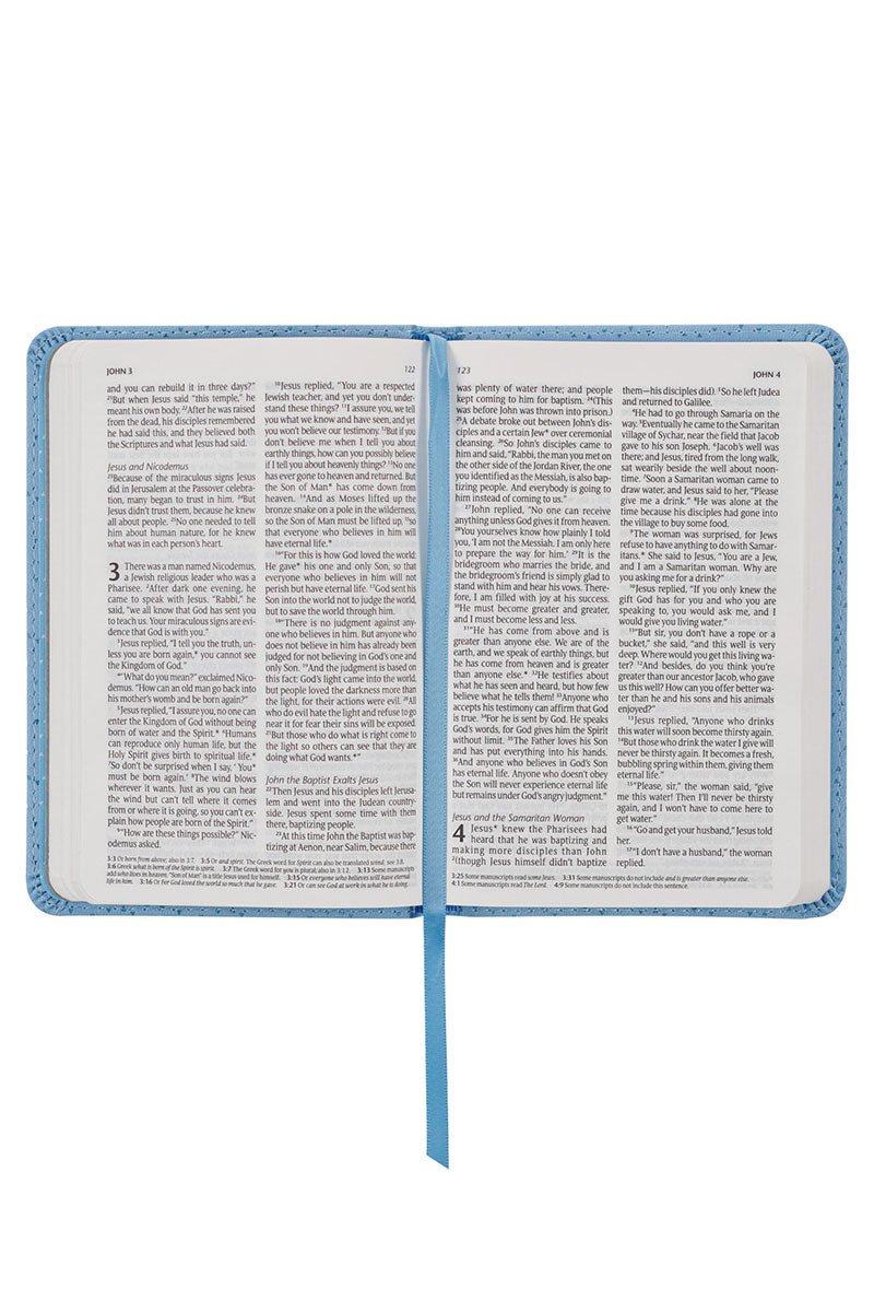 Blue Diamond Faux Leather NLT New Testament Keepsake Bible - Wholesale Accessory Market