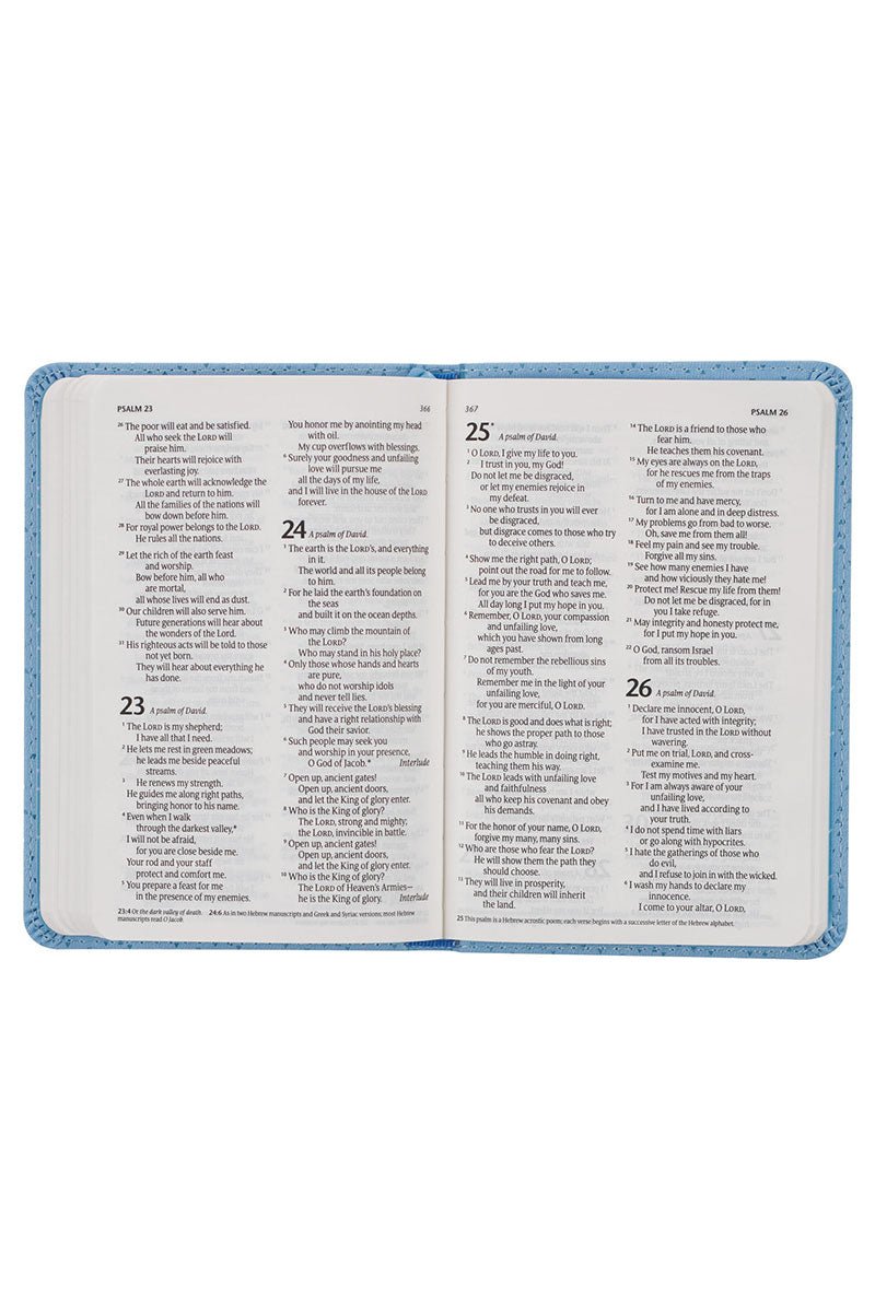 Blue Diamond Faux Leather NLT New Testament Keepsake Bible - Wholesale Accessory Market