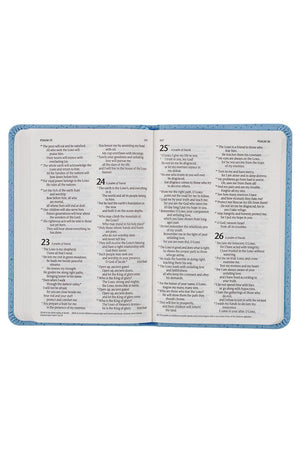 Blue Diamond Faux Leather NLT New Testament Keepsake Bible - Wholesale Accessory Market