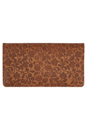 All Things Honey Brown Faux Leather Checkbook Cover - Wholesale Accessory Market