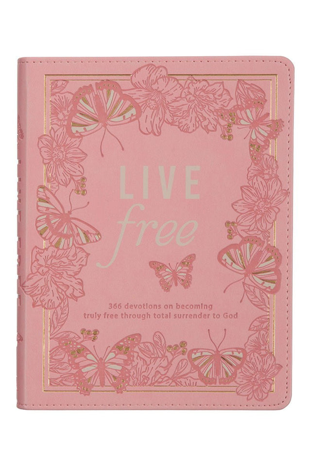 Live Free Pink Faux Leather Devotional Book - Wholesale Accessory Market