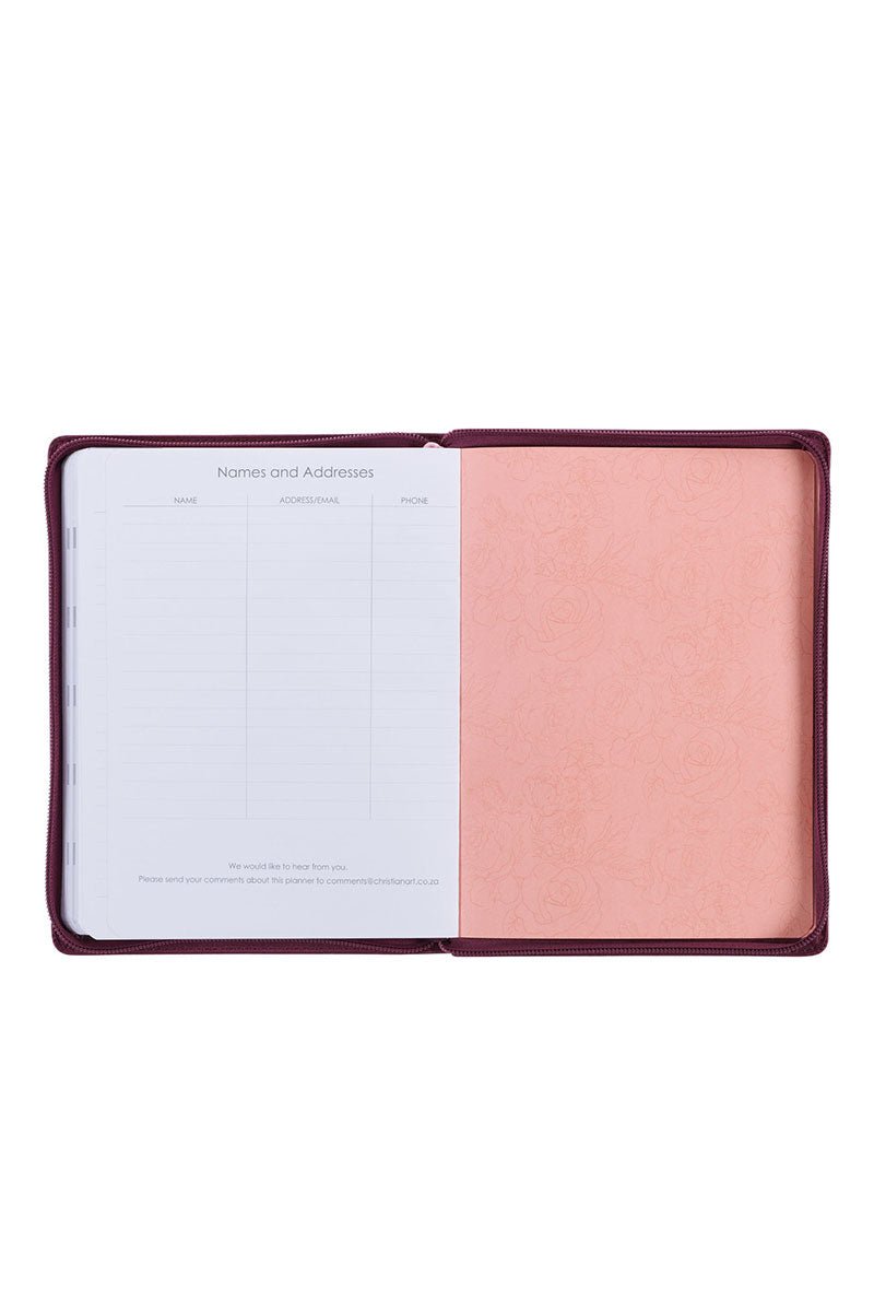 2024 18 Month Planner w/Zipper Closure-Be Still & Know-Psalm 46:1