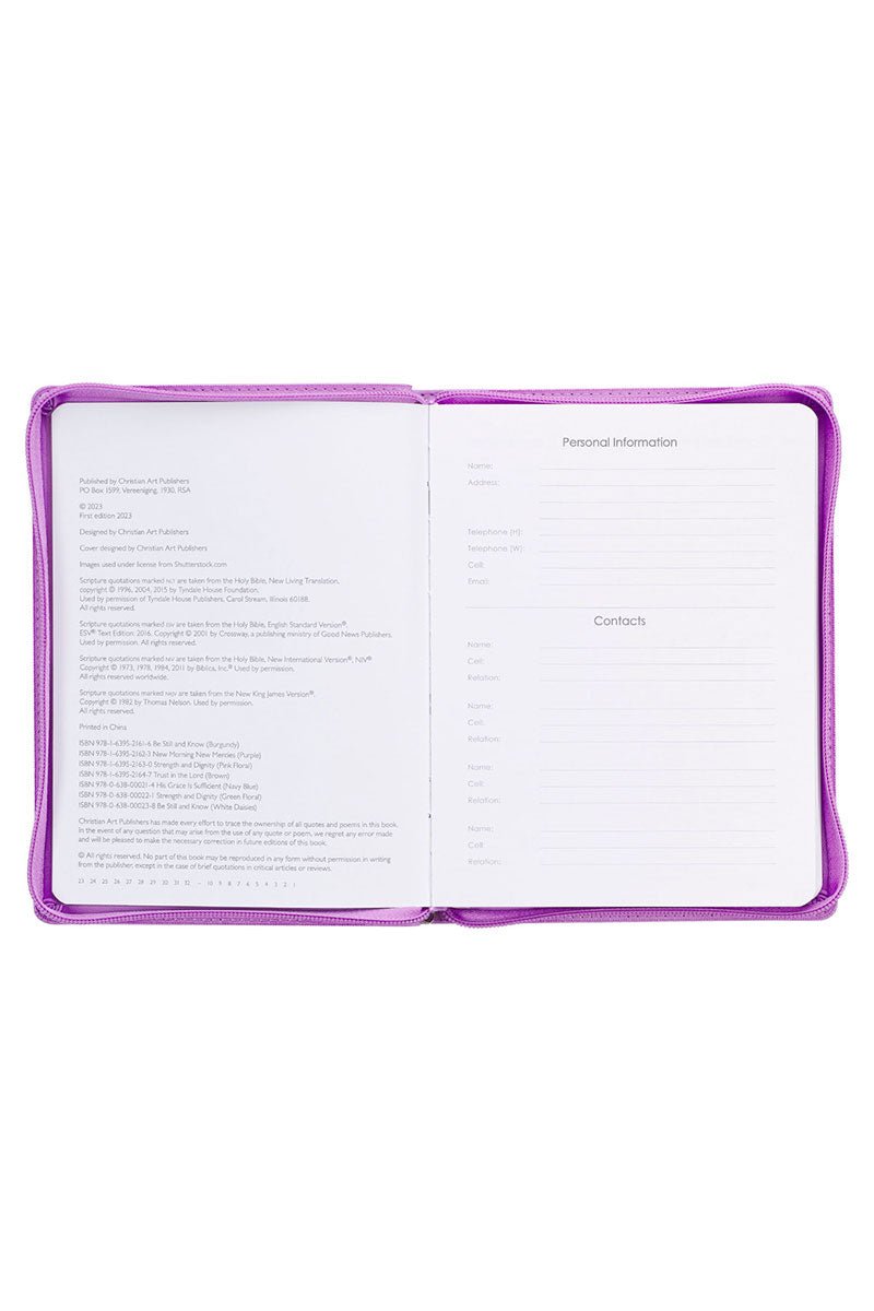 2024 New Day New Mercies Purple Zippered 18 Month Daily Planner - Wholesale Accessory Market