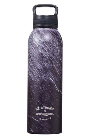 Strong & Courageous Black Stone 24oz Stainless Steel Water Bottle - Wholesale Accessory Market