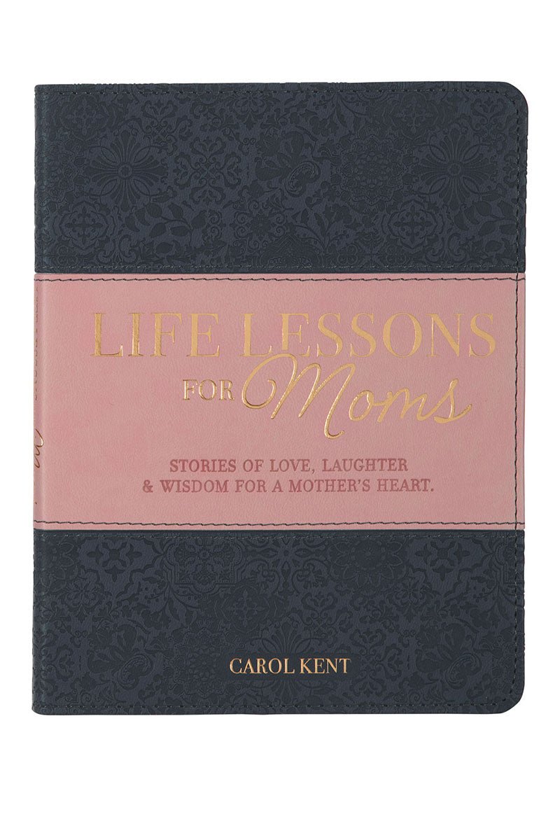 Life Lessons For Moms Gray and Pink Faux Leather Book - Wholesale Accessory Market