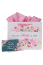 Happy Mother's Day Pink Peony Large 3-in-1 Gift Bag Set - Wholesale Accessory Market