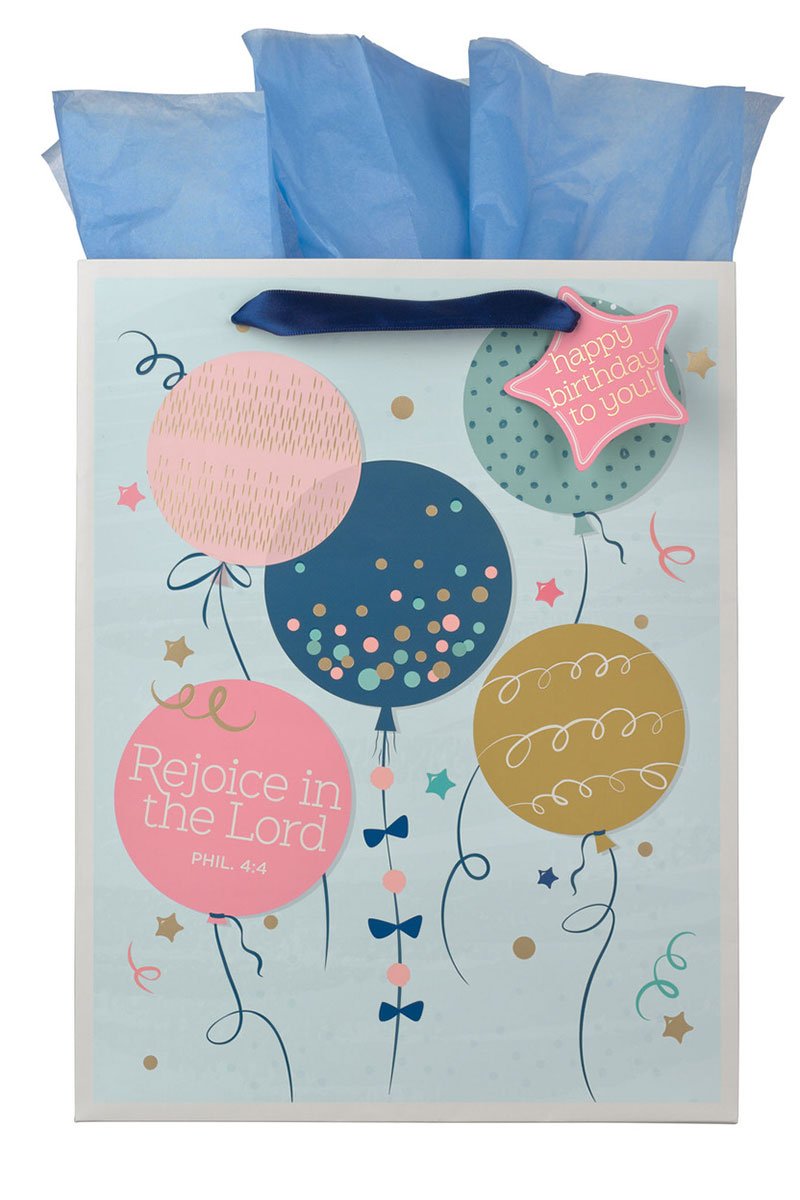 Rejoice Colorful Balloon Large Portrait Gift Bag - Wholesale Accessory Market