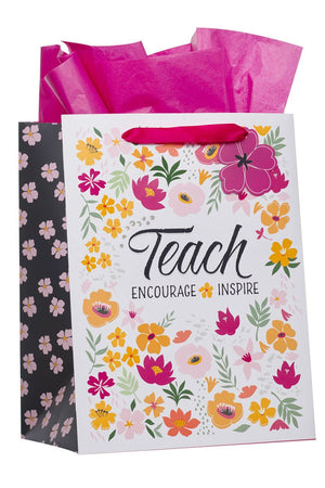 Teach Encourage Inspire Large Portrait Gift Bag - Wholesale Accessory Market