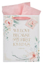 First Loved Us Peachy Floral Large Portrait Gift Bag - Wholesale Accessory Market