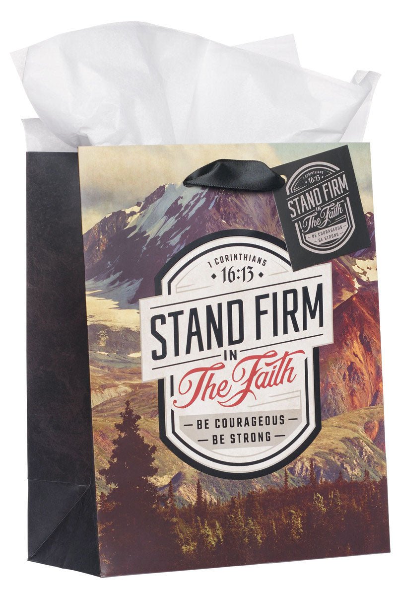 Stand Firm in the Faith Mountain View Floral Medium Gift Bag - Wholesale Accessory Market