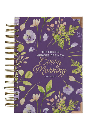 New Mercies Every Morning Purple Floral Large Wirebound Journal - Wholesale Accessory Market