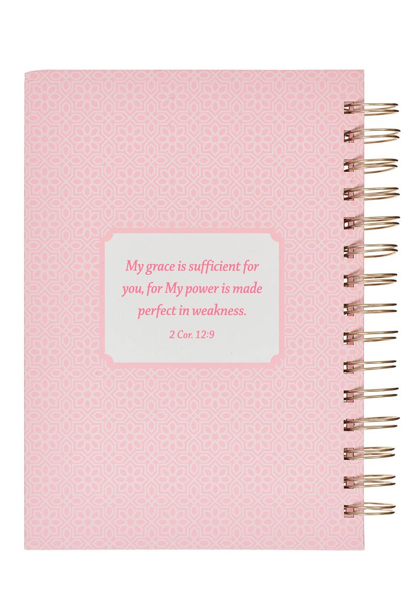 My Grace is Sufficient Hummingbird Pink Large Wirebound Journal - Wholesale Accessory Market