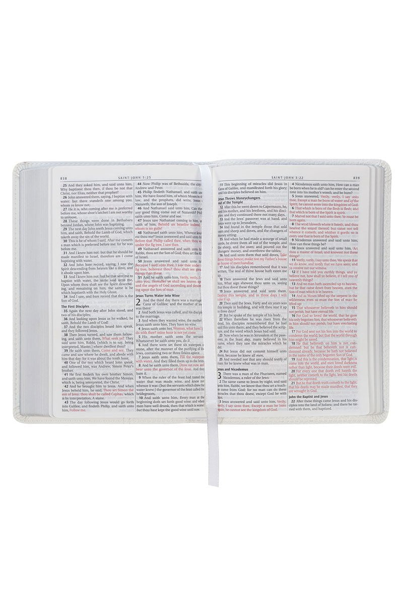 White Faux Leather KJV Compact Bible - Wholesale Accessory Market