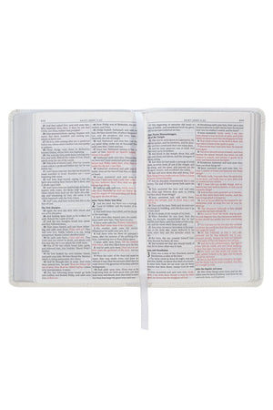 White Faux Leather KJV Compact Bible - Wholesale Accessory Market