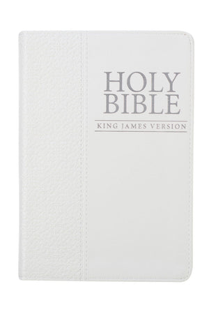 White Faux Leather KJV Compact Bible - Wholesale Accessory Market