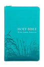 Turquoise Faux Leather Zippered KJV Deluxe Gift Bible with Thumb Index - Wholesale Accessory Market