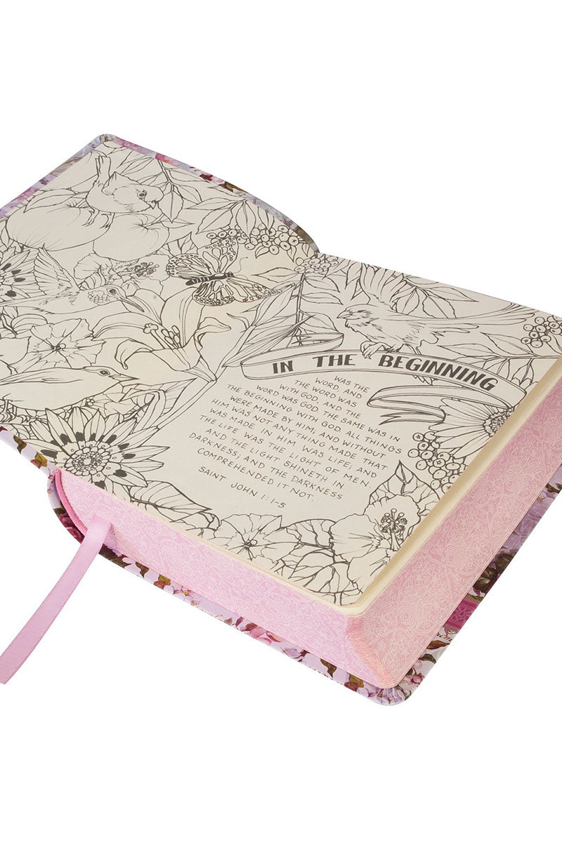 Silky Floral Printed KJV My Creative Bible - Wholesale Accessory Market