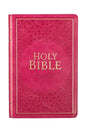 Pink Botanical Faux Leather KJV Deluxe Gift Bible with Thumb Index - Wholesale Accessory Market