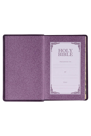 Purple Faux Leather KJV Deluxe Gift Bible with Thumb Index - Wholesale Accessory Market