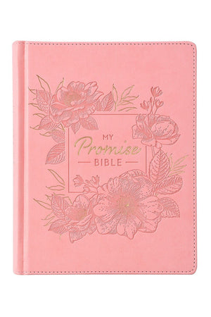 Pink Floral Faux Leather KJV My Promise Bible - Wholesale Accessory Market