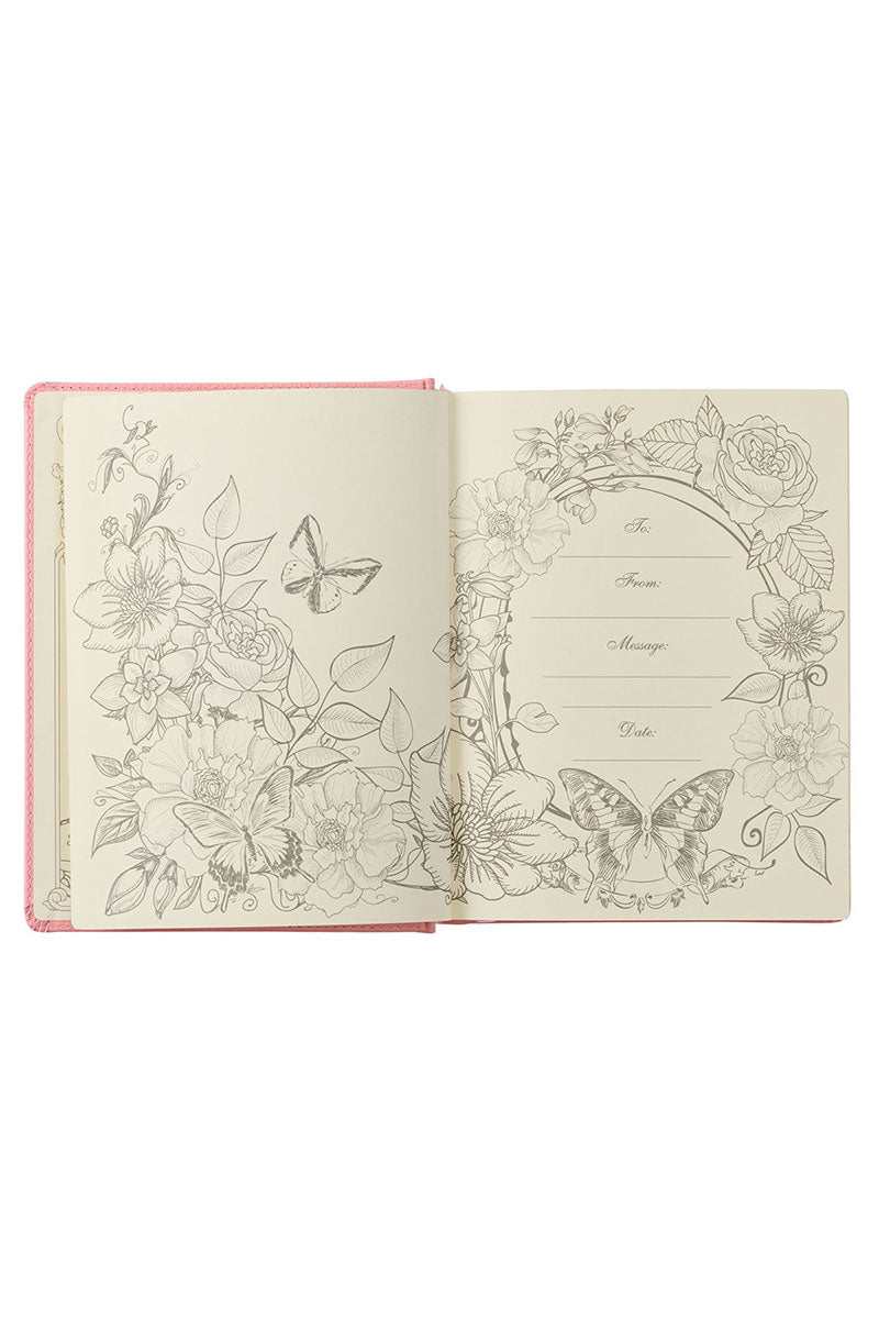 Pink Floral Faux Leather KJV My Promise Bible - Wholesale Accessory Market