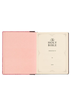 Pink and Brown Faux Leather KJV Note-Taking Bible - Wholesale Accessory Market