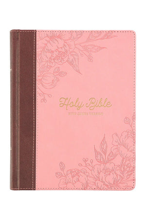 Pink and Brown Faux Leather KJV Note-Taking Bible - Wholesale Accessory Market