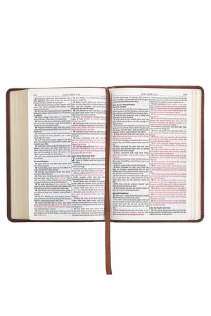 Chestnut Brown Faux Leather KJV Compact Bible - Wholesale Accessory Market